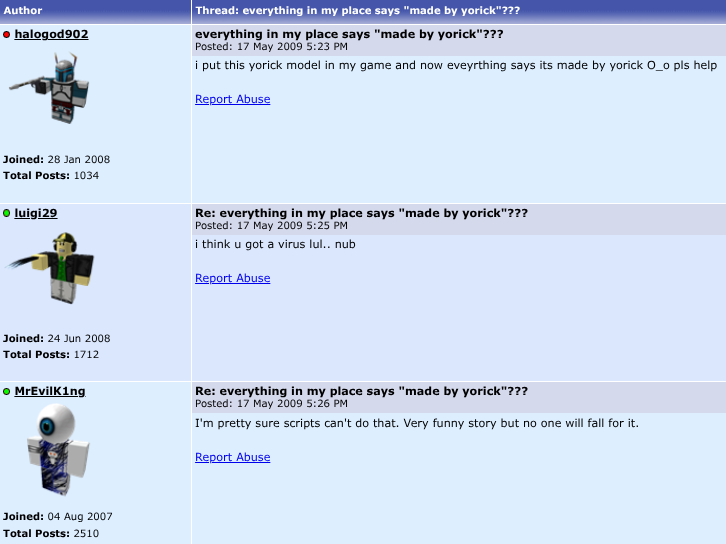 Users on the forums talking about Yorick.